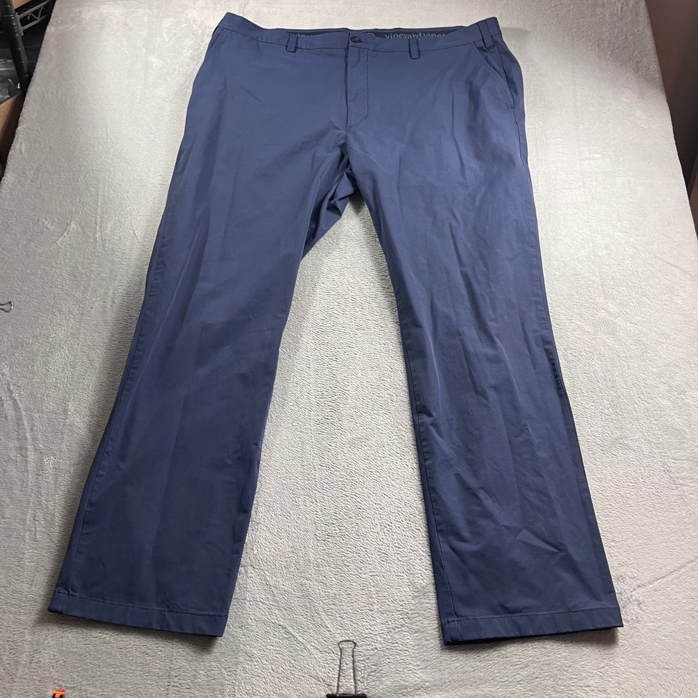 Vineyard Vines On-The-Go Pants Mens 44x34 Navy Blue Performance Chino Trousers
